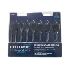 Bộ mũi khoan gỗ phẳng 8 chi tiết Eclipse FWDB8PS